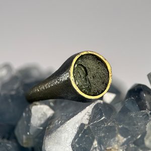 Theodoricus Silver MOLDAVITE Ring