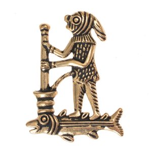 Medieval pilgrimage badge with a monkey doctor