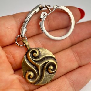 Celtic triskel, zinc key ring