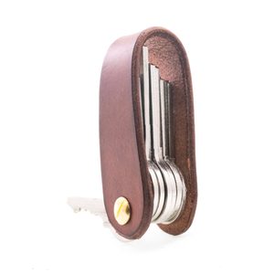 MORLEY, leather keychain cognac