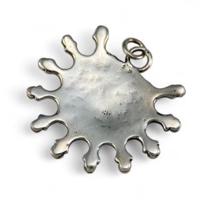 DEVANA, Slavic solar pendant, silver - garnet