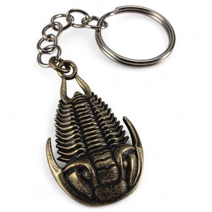 Schlüsselanhänger mit Trilobit, Zink, Altmessing