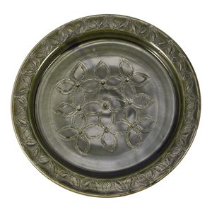 Plate green, decorated, medieval