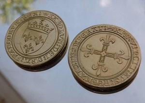 ECU of Charles VIII, a replica of a French brass coin