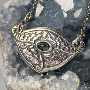 SPRING of the MOLDAU - Moldavite, silver necklace