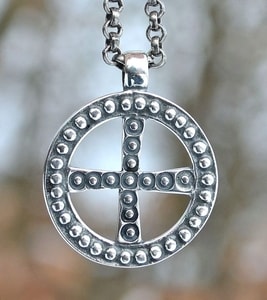 Croix solaire Slave, Grande Moravie, pendentif en argent, Ag 925