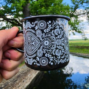 Čičmany Enamel Mug, Slovakia
