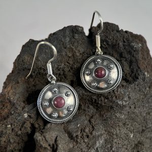 ANTICA ROMA, sterling silver earrings with a gem