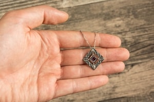 CREUSA, pendant, amethyst, sterling silver