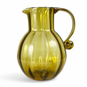 Historical jug, Czech green glass