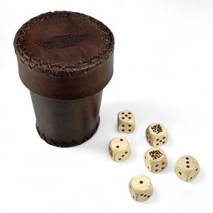 FARKLE, board game, oakwood dice with cup and dice tray,Kingdom Come: Deliverance