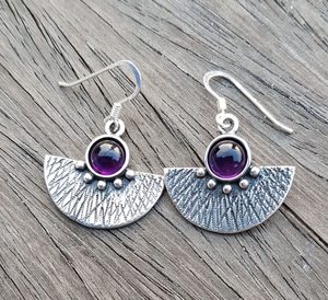 AZTEC, Silber-Ohrringe AG 925, Amethyst