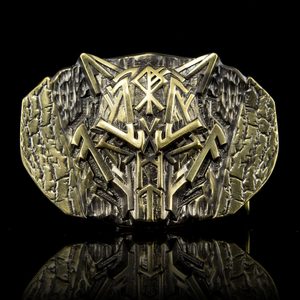 RUNIC WOLF, belt buckle, brass