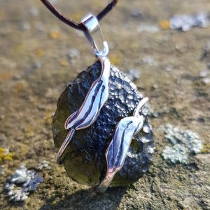 RIGEL Moldavite, sterling silver pendant