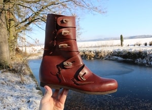 RASMUS, VIKING LEATHER SHOES, LIGHT BROWN - VIKING, SLAVIC BOOTS{% if kategorie.adresa_nazvy[0] != zbozi.kategorie.nazev %} - SHOES, COSTUMES{% endif %}