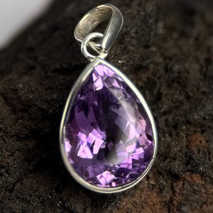 LYRA, silver pendant, amethyst Ag 925/1000 XL stone