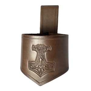 MARTEAU DE THOR - Porte-corne à boire en cuir, marron
