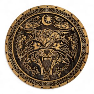 Fenrir Wolf, wooden wall picture 32cm