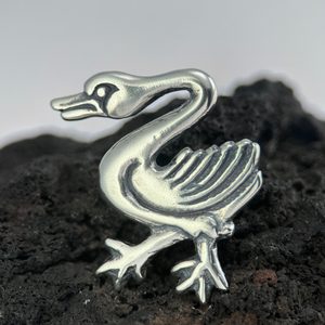 SWAN, medieval pendant, silver