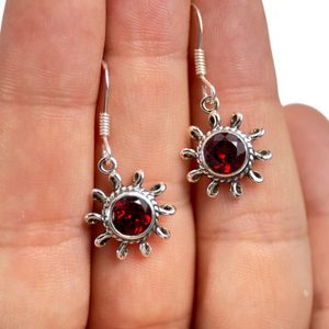 VALENTINA, silver earrings, garnet, Ag 925/1000
