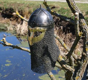 VIKING HELMET GJERMUNDBU WITH RIVETED AVENTAIL - VIKING AND NORMAN HELMETS{% if kategorie.adresa_nazvy[0] != zbozi.kategorie.nazev %} - ARMOUR HELMETS, SHIELDS{% endif %}