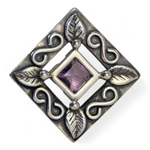 CREUSA, pendant, amethyst, sterling silver