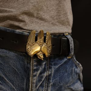 Gürtelschnalle, Falke, Messing