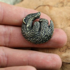 Blaireau, pendentif, zinc ant.brass