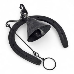 Cloche de ferme forgée en fer à cheval