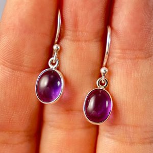 VIORA, silver earrings, amethyst, Ag 925/1000