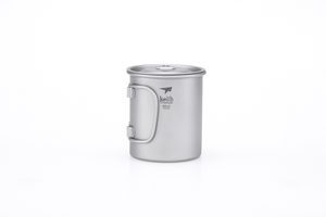 Ti3201 Single-Wall Titanium Mug with Folding Handle and Lid