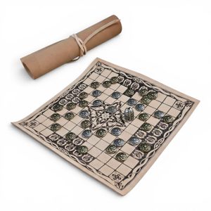 HNEFATAFL or Tafl, Viking Board Game - leather and stones