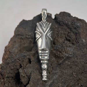 CELTIC HEAD, La Tene replica, motive from fibula, talisman, silver pendant, Ag 925