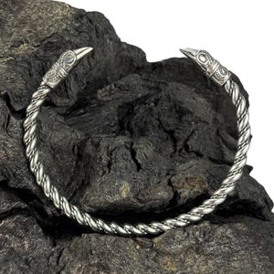 Corbeau Viking, art Mammen, bracelet, argent sterling