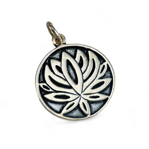 Sacred Lotus Flower, silver pendant