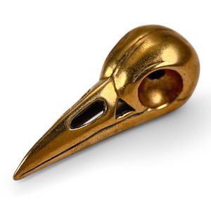 SKULL OF A CROW, bronze pendant