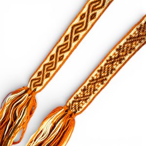 Hand heddle woven belt, 1m