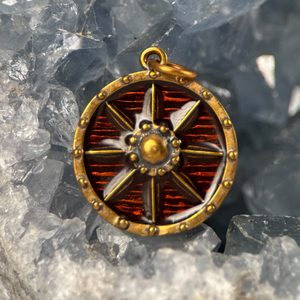 VIKING, shield, pendant, bronze, enamel
