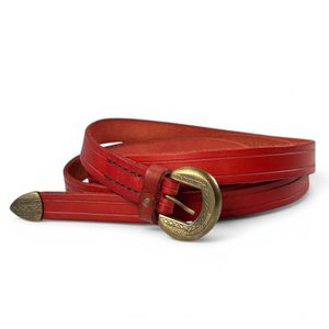 LUCIUS, medieval leather belt, red