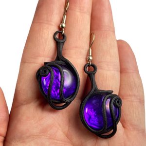 Boucles d'oreilles en verre violet