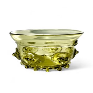 Kraustrunk - bowl, historical green glass