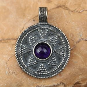 LADOGA, VIKING PENDANT, STERLING SILVER AMETHYST - FILIGREE AND GRANULATED REPLICA JEWELS{% if kategorie.adresa_nazvy[0] != zbozi.kategorie.nazev %} - SILVER JEWELLERY{% endif %}