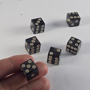 Dice, black - horn 1 piece