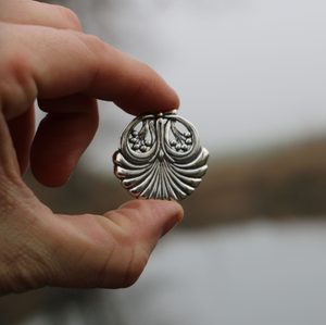 SHELL, Prague Art Nouveau, silver pendant