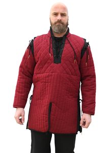 Gambeson with detachable sleeves, burgundy red - black