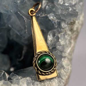 TRIANGLE, pendentif, bronze, malachite