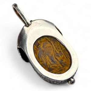 Gland, jaspe serpent, pendentif en argent, Ag 925/1000