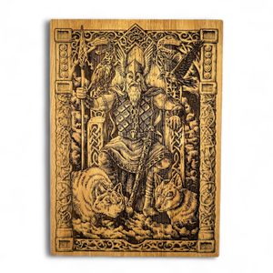 Odin, décoration murale, bois 32x46cm