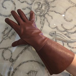 Gants d'escrime en cuir cognac