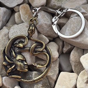 MEDUSA, porte-clés, zinc, argent antique
